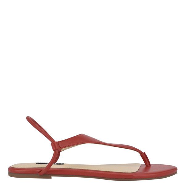 Nine West Braydin Stretch Red Flat Sandals | South Africa 66E19-6H24